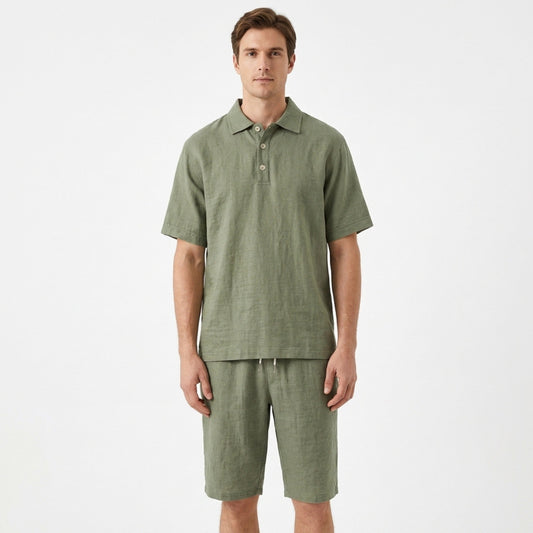 Casual Style | Men's Outfit with Short Sleeve Polo & Elastic Shorts | Comfortable Summer Wear 1