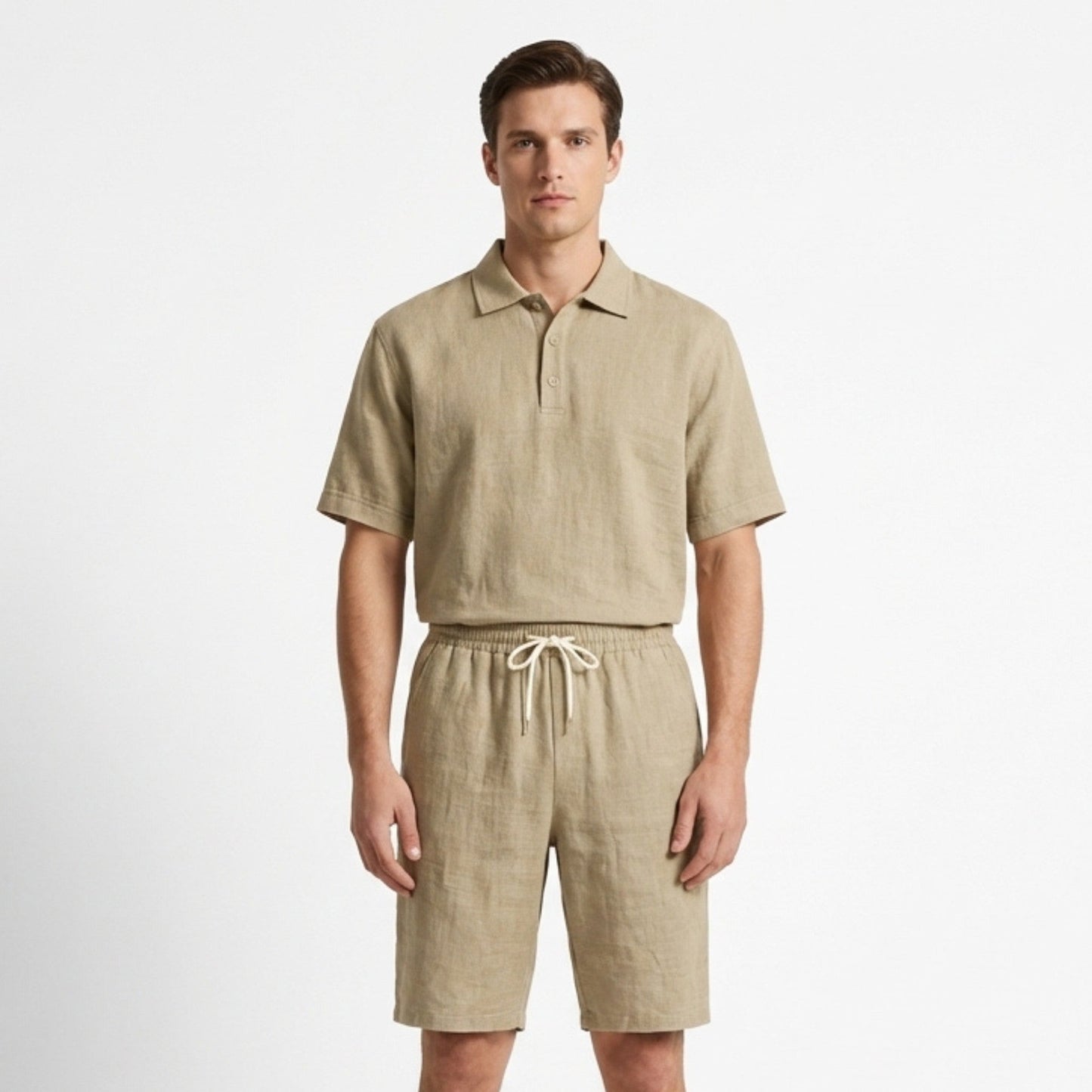 Casual Style | Men's Outfit with Short Sleeve Polo & Elastic Shorts | Comfortable Summer Wear 3