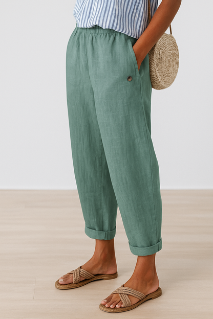 Preslie | Side Pockets Women Pants Casual Everyday Style