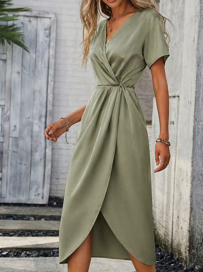 Madizon | Belted Summer Wrap Dress Women Fashion Style