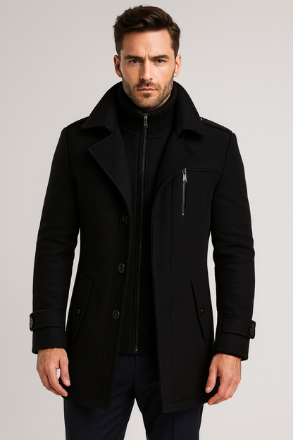 Men's Wool Coat Classic Winter Overcoat
