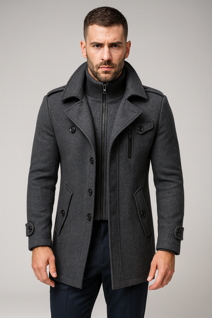Men's Wool Coat Classic Winter Overcoat