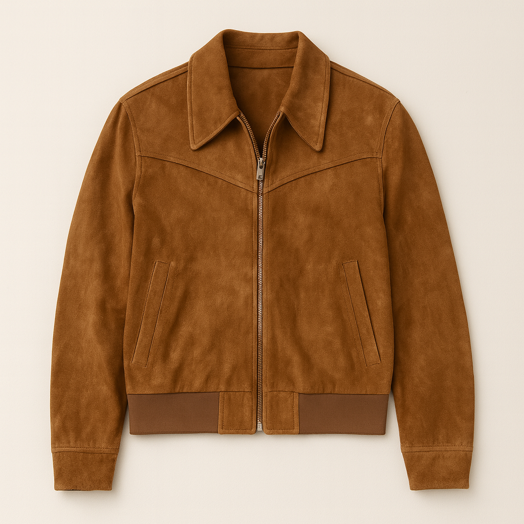 Men's Faux Suede Jacket - Casual Lightweight Outerwear