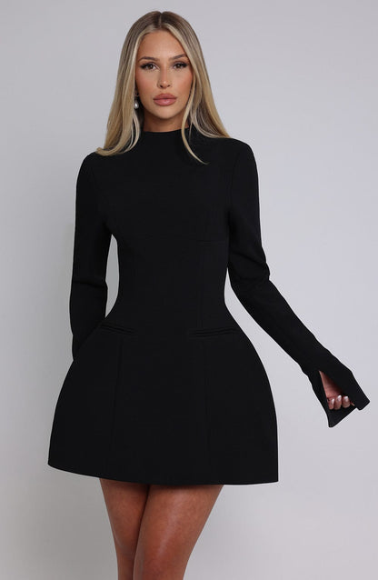 Donnabeth | Women's High-Neck Mini Dress with Sculpting Silhouette | Versatile Summer Elegance for Any Occasion 0