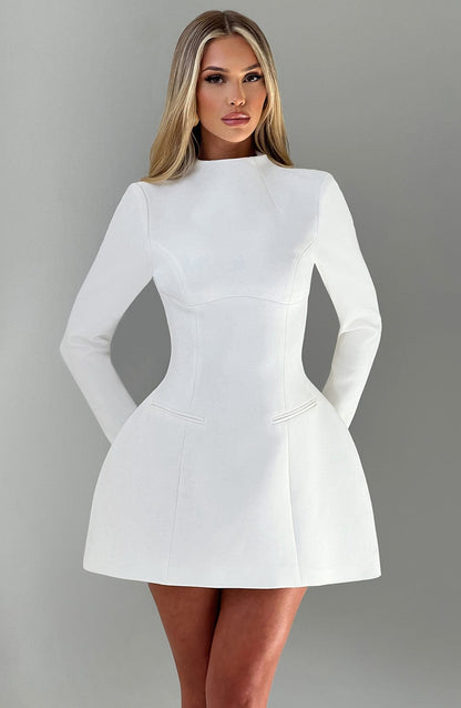 Donnabeth | Women's High-Neck Mini Dress with Sculpting Silhouette | Versatile Summer Elegance for Any Occasion 8