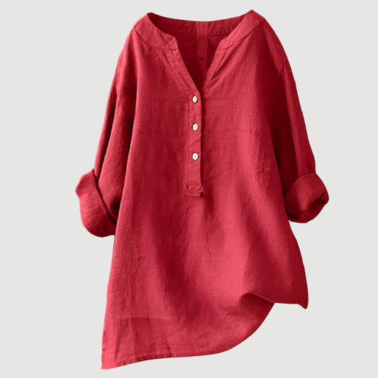 Elliette | Casual Loose Button Top with Airy Comfortable Fit