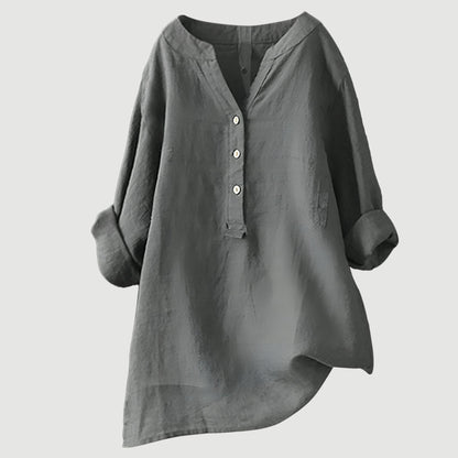 Elliette | Casual Loose Button Top with Airy Comfortable Fit