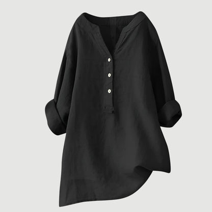 Elliette | Casual Loose Button Top with Airy Comfortable Fit