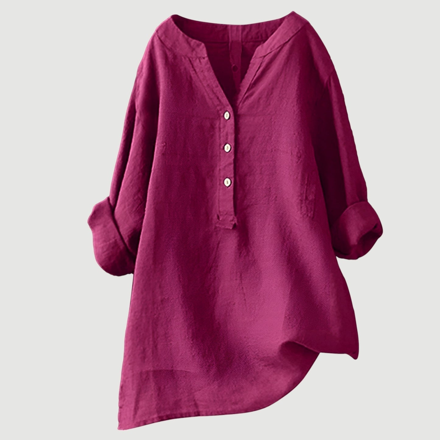 Elliette | Casual Loose Button Top with Airy Comfortable Fit