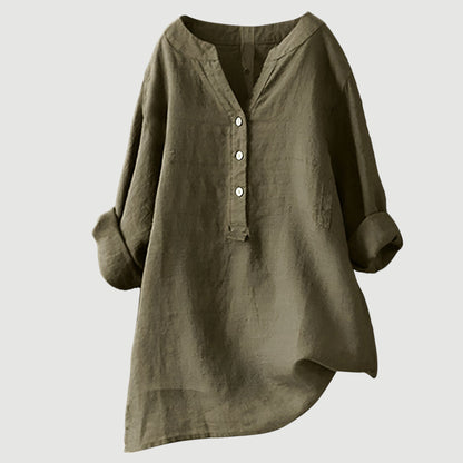 Elliette | Casual Loose Button Top with Airy Comfortable Fit