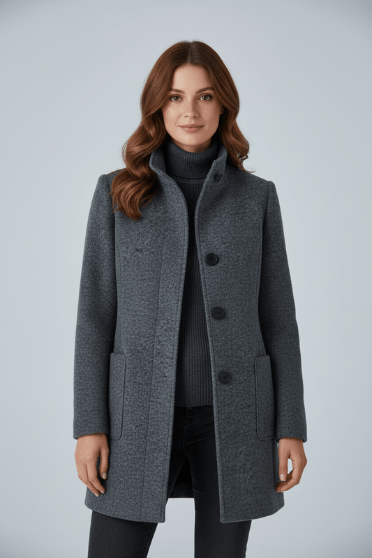 Women's Wool Blend Coat - Tailored Long Winter Overcoat