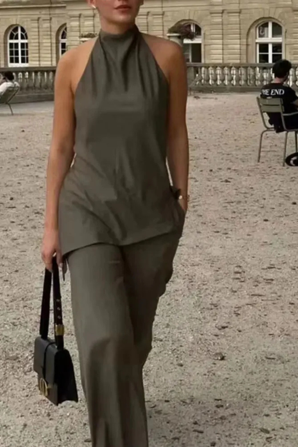 Elegant Co Ord Set | Two Piece Skirt Set with Halter Neck & Open Back | Chic Style for Effortless Elegance 2