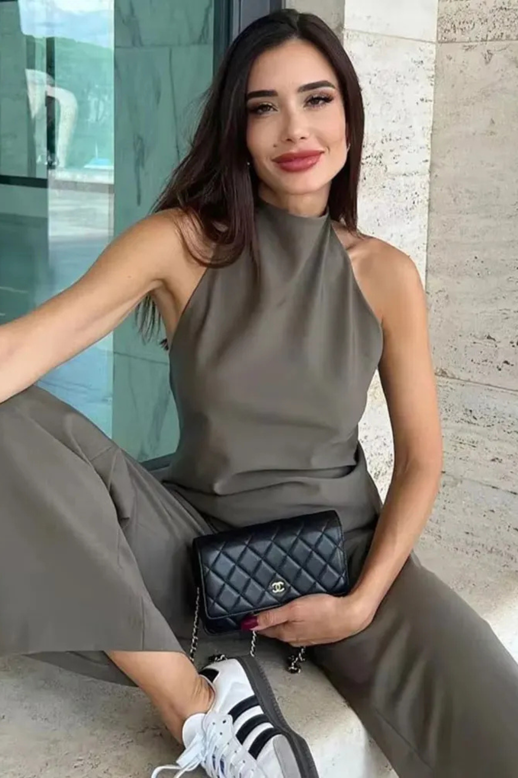 Elegant Co Ord Set | Two Piece Skirt Set with Halter Neck & Open Back | Chic Style for Effortless Elegance 3
