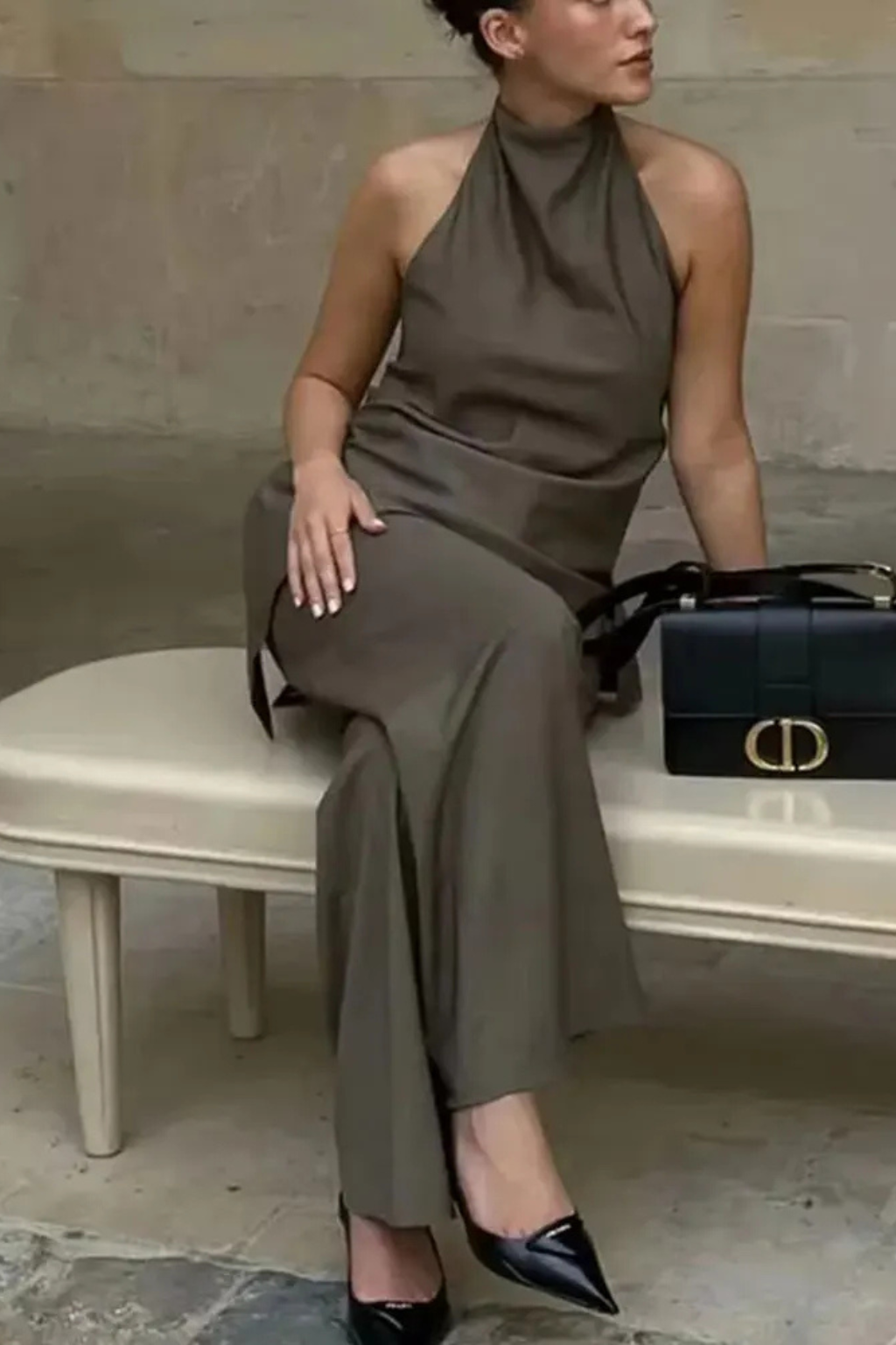 Elegant Co Ord Set | Two Piece Skirt Set with Halter Neck & Open Back | Chic Style for Effortless Elegance 5