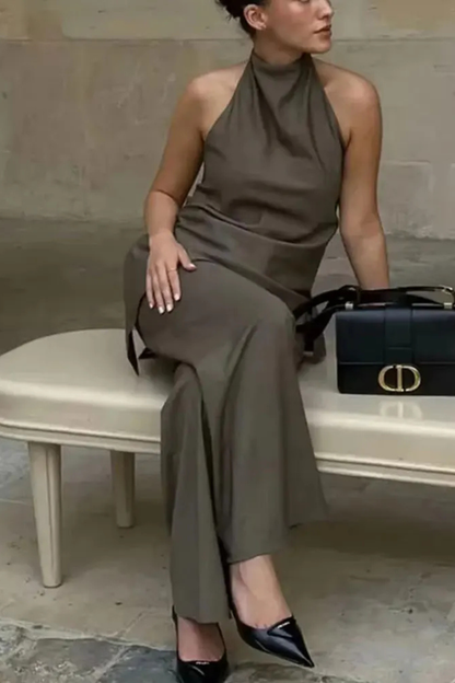Elegant Co Ord Set | Two Piece Skirt Set with Halter Neck & Open Back | Chic Style for Effortless Elegance 5