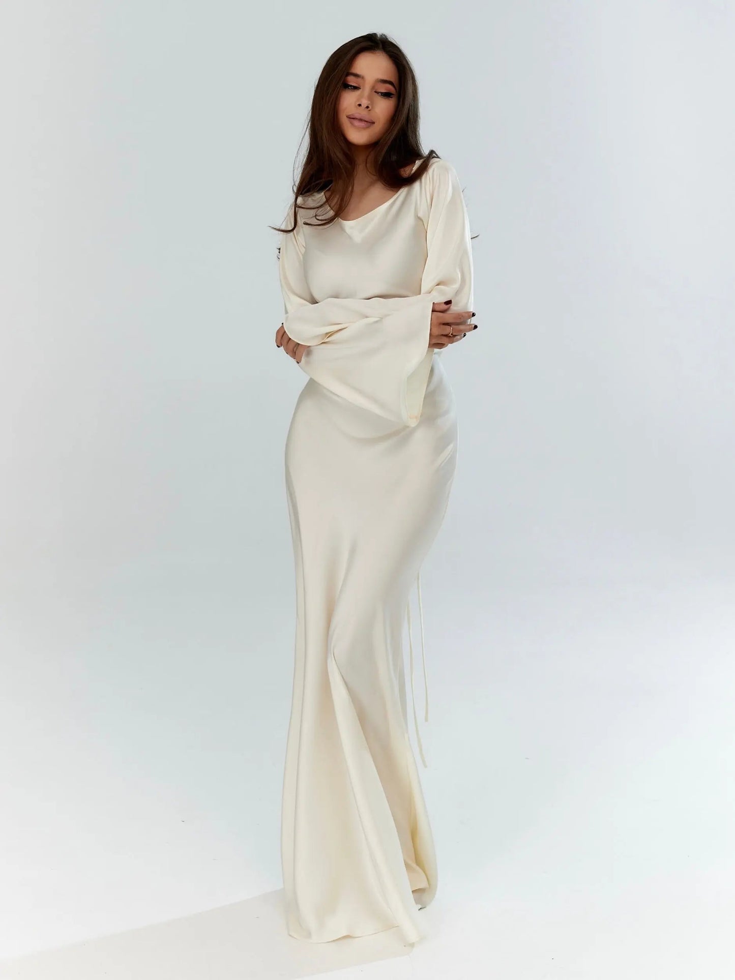 Elegant Collection | Long Sleeve Maxi Dress with Flattering Silhouette | Versatile Style for Effortless Elegance 0