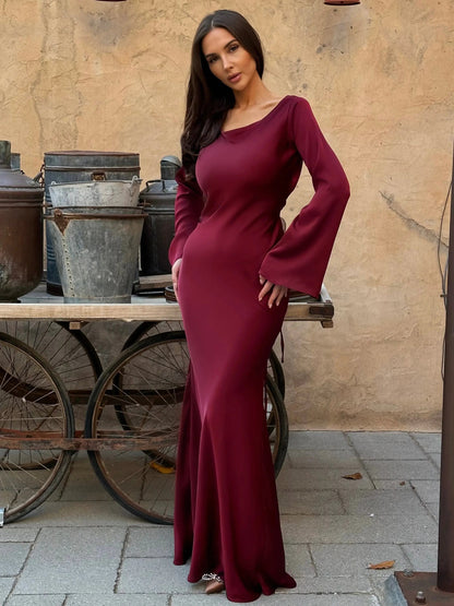Elegant Collection | Long Sleeve Maxi Dress with Flattering Silhouette | Versatile Style for Effortless Elegance 2
