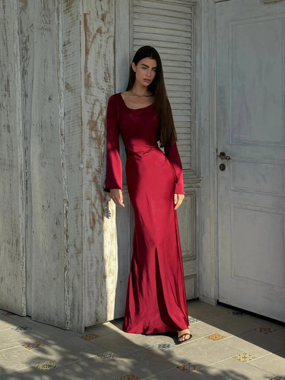 Elegant Collection | Long Sleeve Maxi Dress with Flattering Silhouette | Versatile Style for Effortless Elegance 4