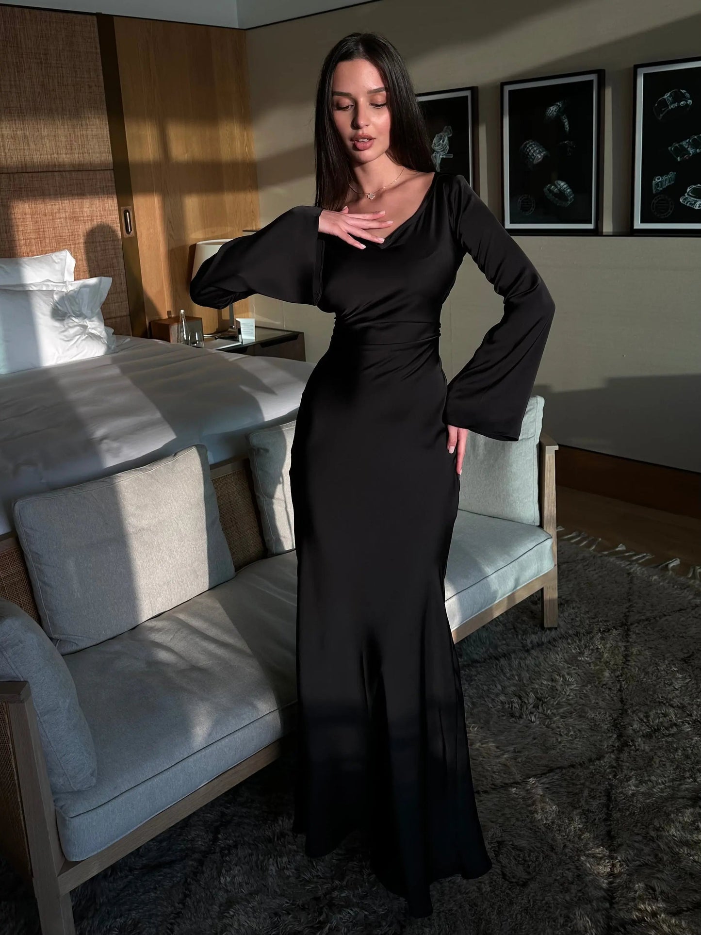Elegant Collection | Long Sleeve Maxi Dress with Flattering Silhouette | Versatile Style for Effortless Elegance 7