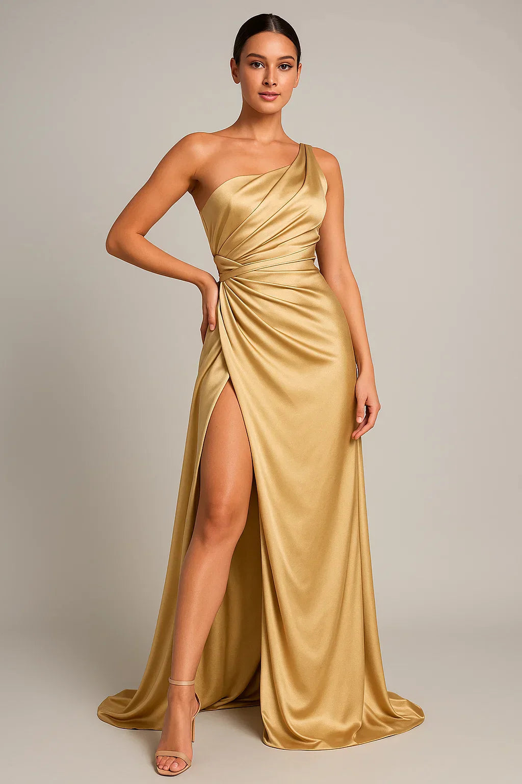 Elegant Evening Dress | Asymmetrical Maxi with Thigh-High Slit | Formal Gown for Sophisticated Style 1