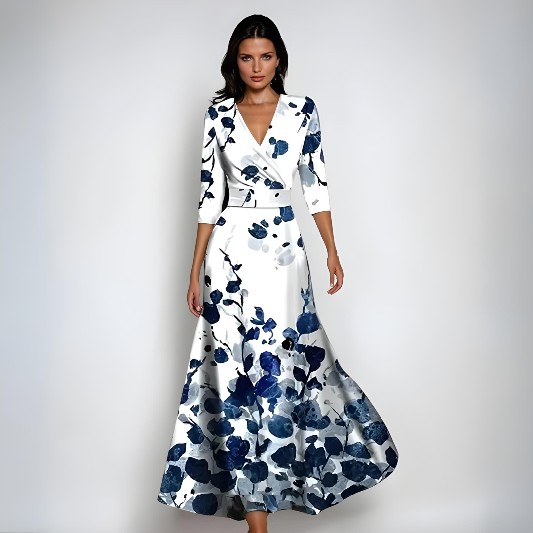 Elegant Floral Dress | Women's Dress with Soft Flowing Silhouette | Versatile Wedding Guest Style 5