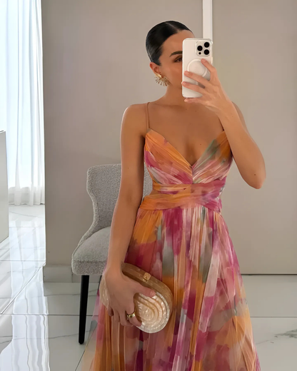 Elegant Floral Maxi Dress | Women's Dress with Spaghetti Straps | Summer Wedding Guest Style 2