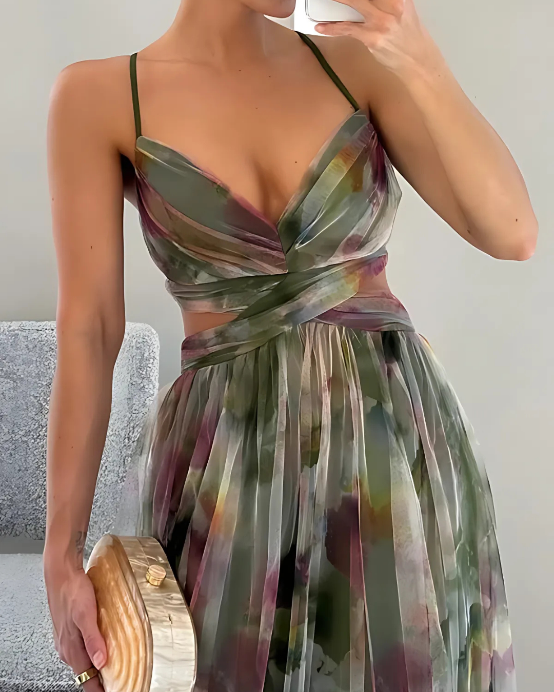 Elegant Floral Maxi Dress | Women's Dress with Spaghetti Straps | Summer Wedding Guest Style 4