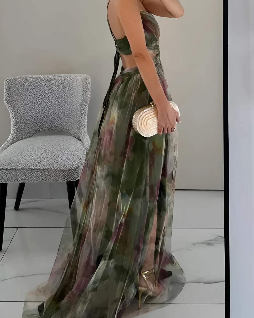 Elegant Floral Maxi Dress | Women's Dress with Spaghetti Straps | Summer Wedding Guest Style 5