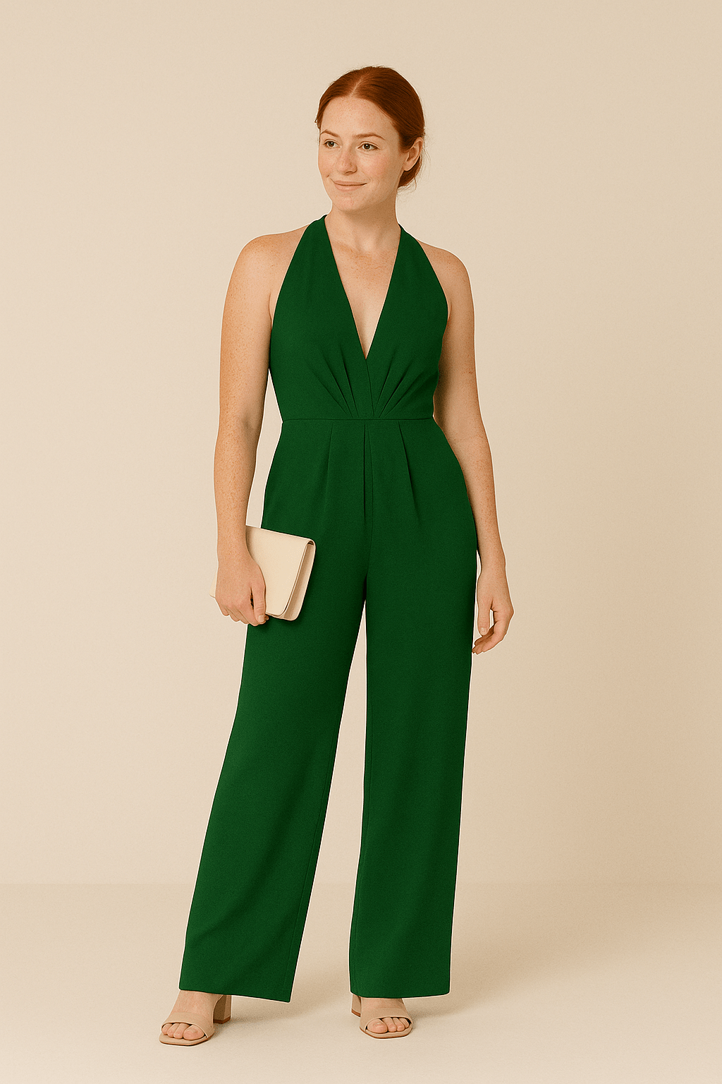 Elegant Jumpsuit Women | Sleeveless Deep V-Neck with Wide-Leg Design for Effortless Glamour 2