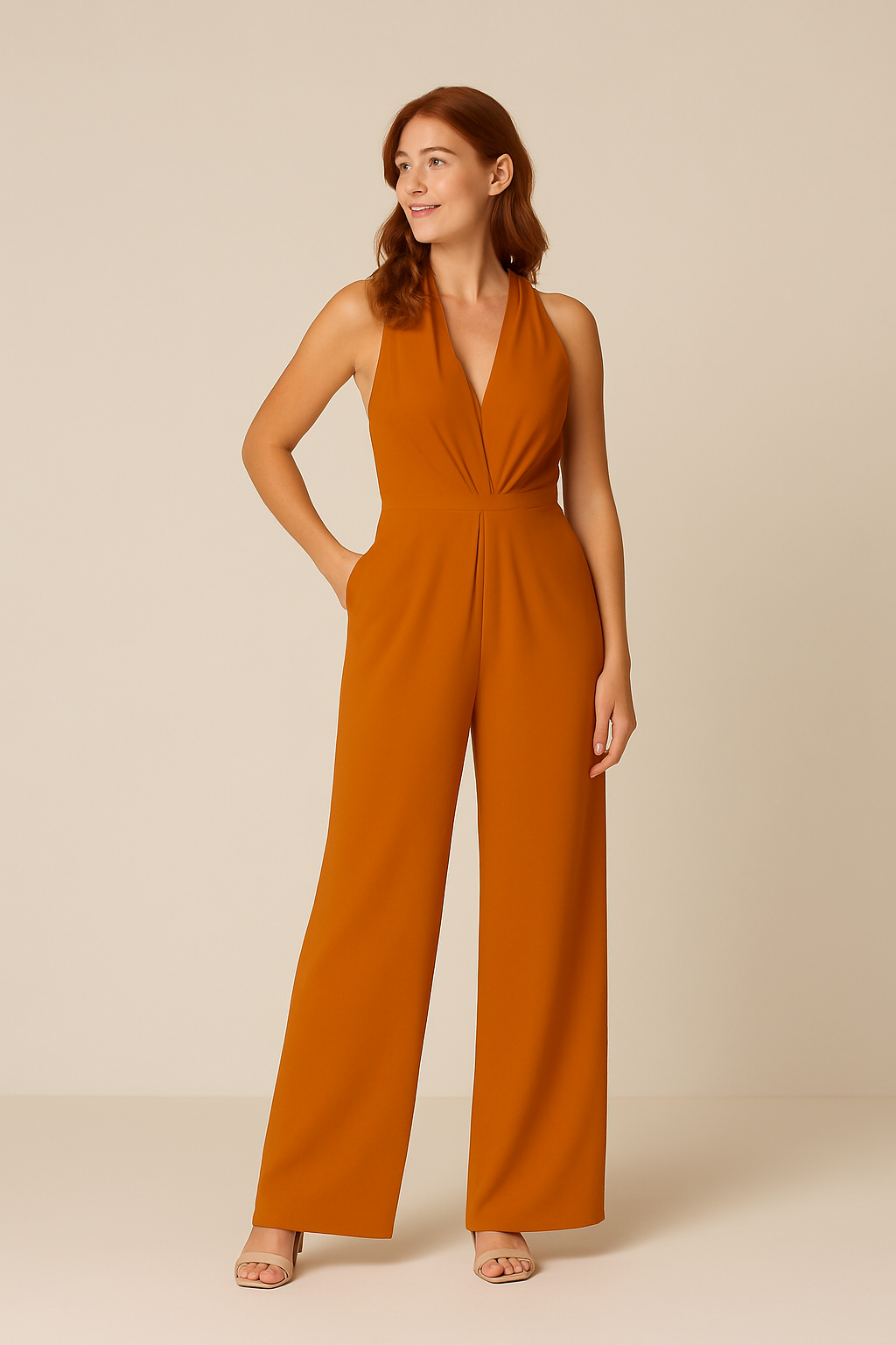 Elegant Jumpsuit Women | Sleeveless Deep V-Neck with Wide-Leg Design for Effortless Glamour 6