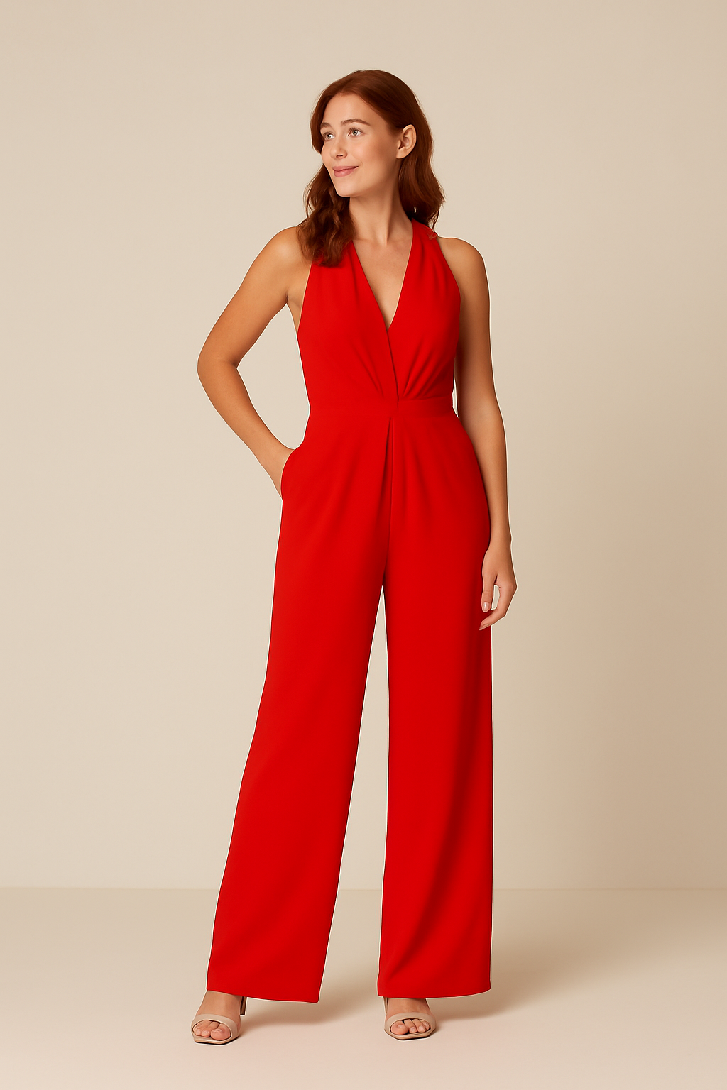 Elegant Jumpsuit Women | Sleeveless Deep V-Neck with Wide-Leg Design for Effortless Glamour 7