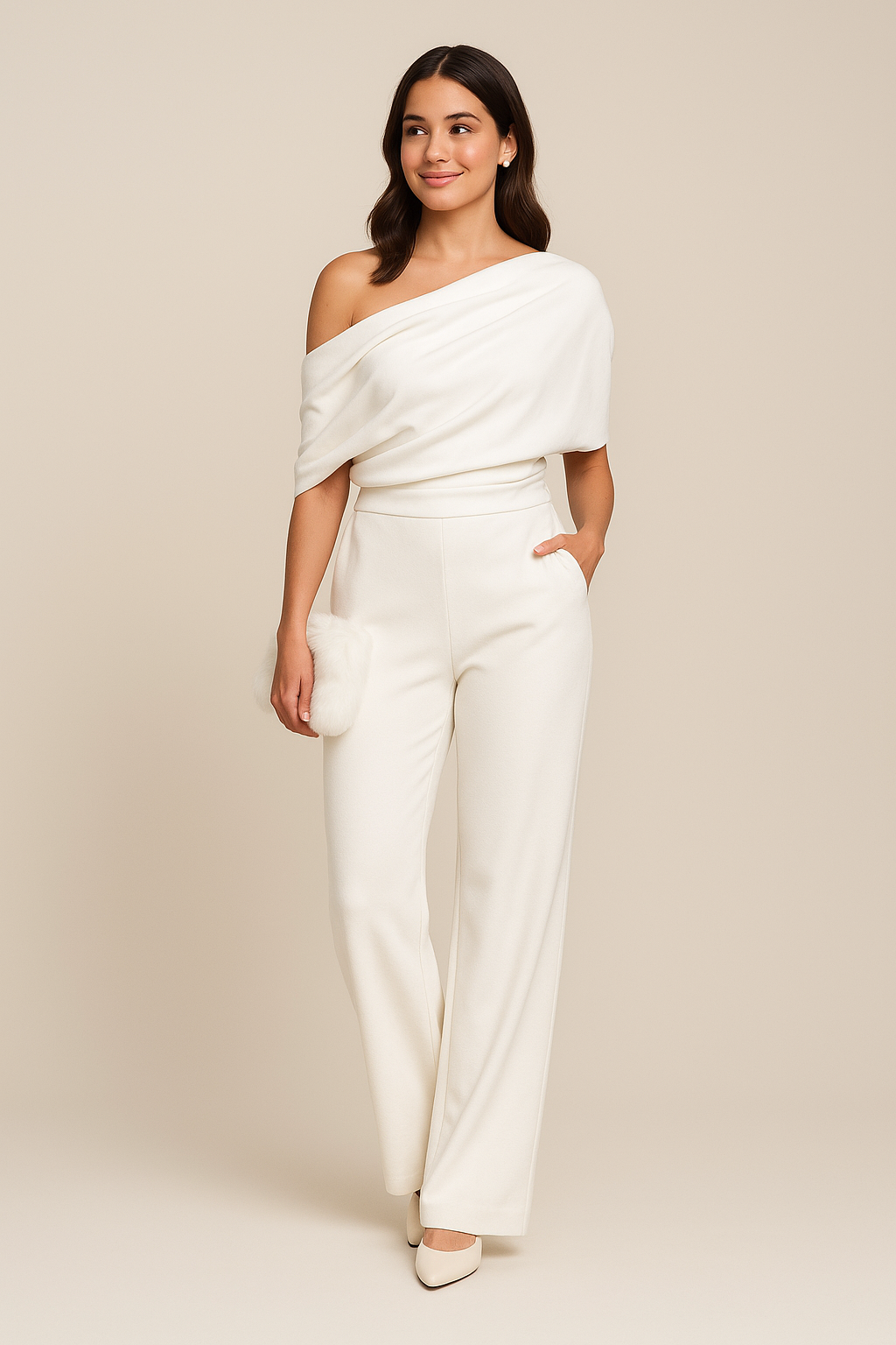 Elegant Spring Jumpsuit | Tailored Neckline & Adjustable Waist | Versatile Wide-Leg Outfit for Effortless Style 0