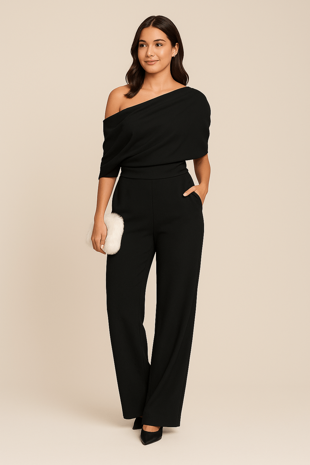 Elegant Spring Jumpsuit | Tailored Neckline & Adjustable Waist | Versatile Wide-Leg Outfit for Effortless Style 1