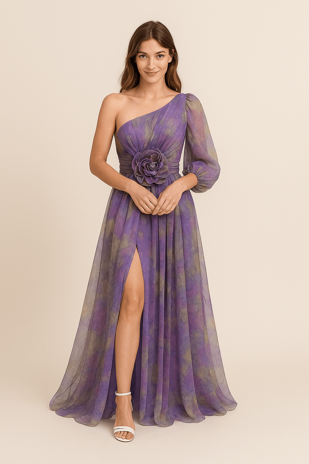 Elegant Women's One-Shoulder A-Line Dress | Flattering Fit for Effortless Style 0
