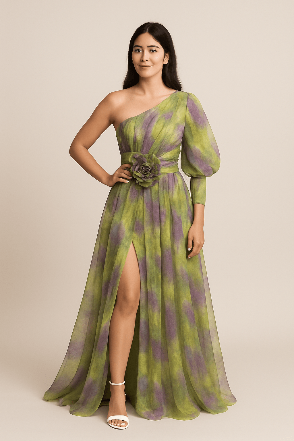 Elegant Women's One-Shoulder A-Line Dress | Flattering Fit for Effortless Style 3