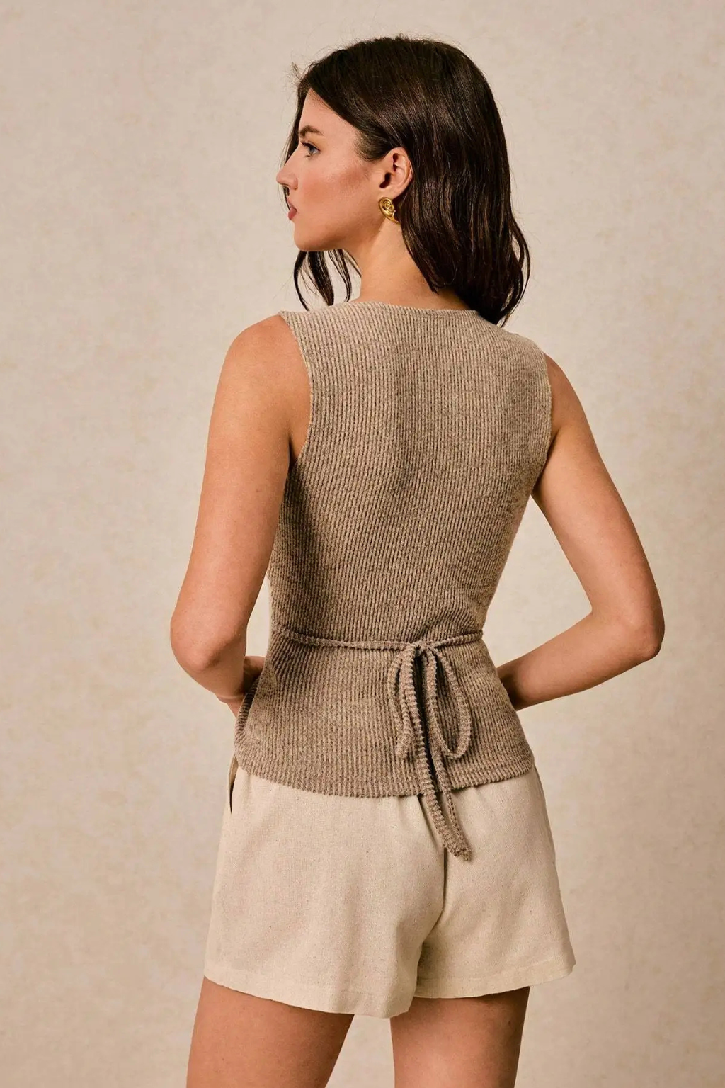 Elegant Women's Waistcoat | V Neck Knit Design with Shell Button Closure | Versatile Layer for Summer Outfits 2