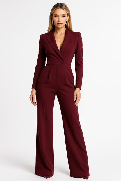 Elegant Wrap-Style Black Jumpsuit for Women with Flattering Waist | Versatile Fashion for Any Occasion 0