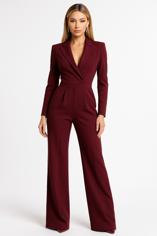 Elegant Wrap-Style Black Jumpsuit for Women with Flattering Waist | Versatile Fashion for Any Occasion 0