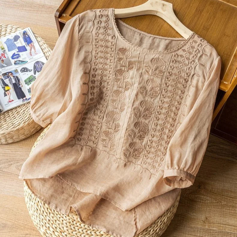 Taliah | Women's Embroidered Summer Blouse for Easy Everyday Wear