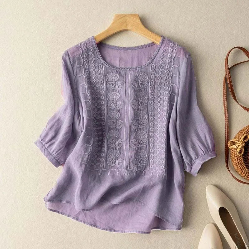 Taliah | Women's Embroidered Summer Blouse for Easy Everyday Wear