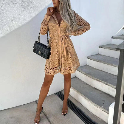 Crystal | Women Summer Lace Dress with Feminine Elegant Look