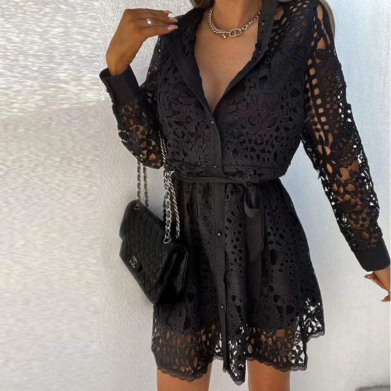 Crystal | Women Summer Lace Dress with Feminine Elegant Look