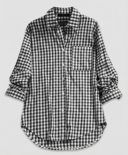 Ivalissa | Women's Oversized Plaid Shirt with Blouse Style Design