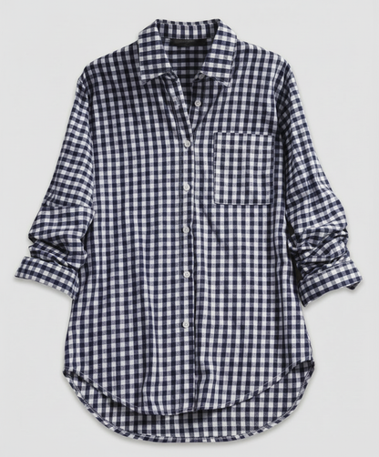 Ivalissa | Women's Oversized Plaid Shirt with Blouse Style Design