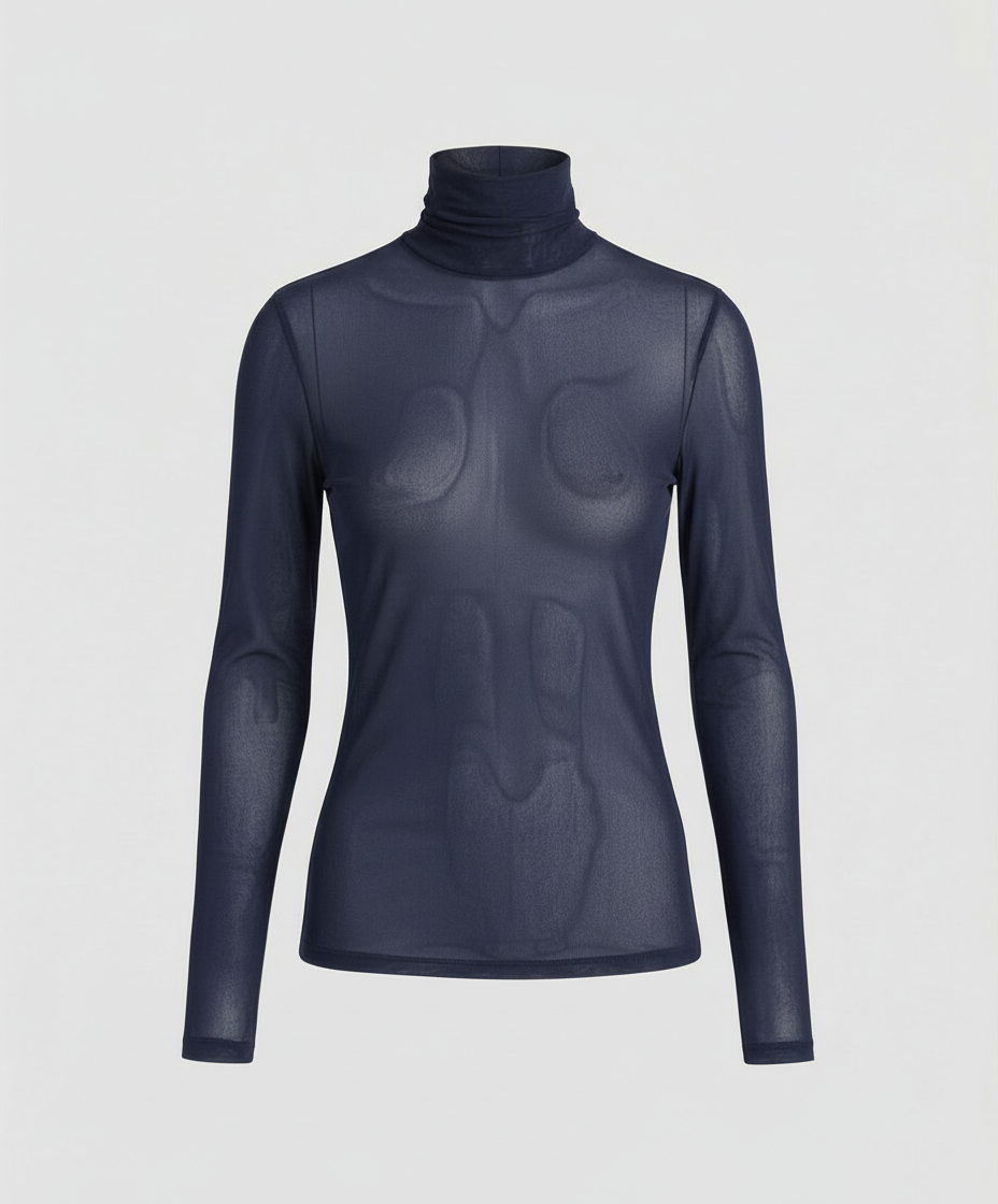 Tavienna | Women's Layered Turtleneck Blouse with Elegant Fashion