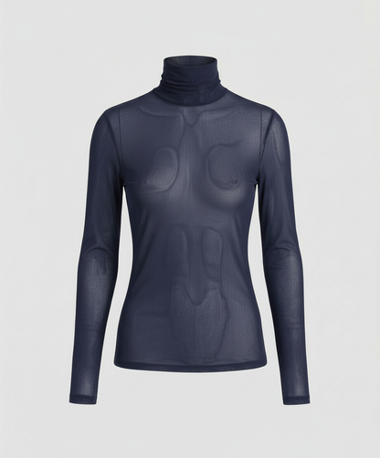 Tavienna | Women's Layered Turtleneck Blouse with Elegant Fashion