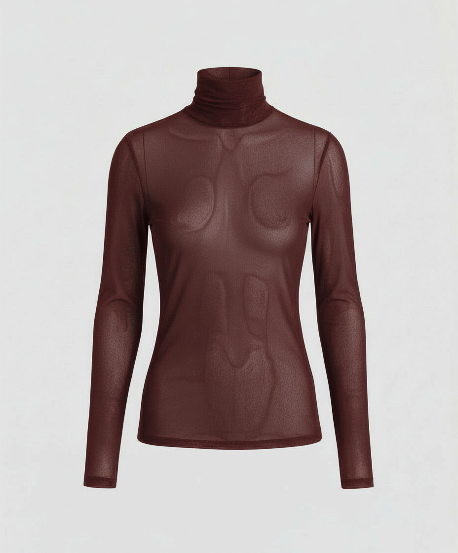Tavienna | Women's Layered Turtleneck Blouse with Elegant Fashion