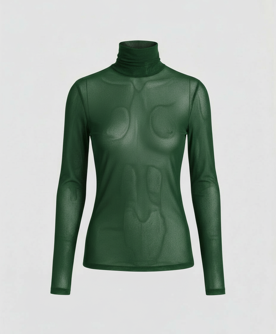 Tavienna | Women's Layered Turtleneck Blouse with Elegant Fashion