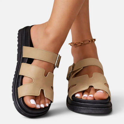 Women's Platform Sandals - Adjustable Buckle Comfort Fit