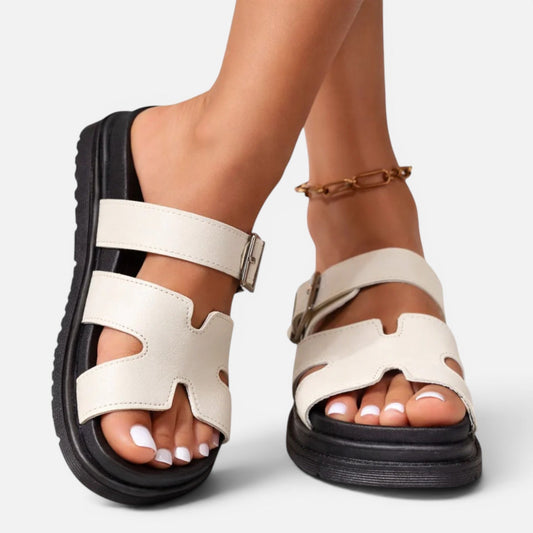 Women's Platform Sandals - Adjustable Buckle Comfort Fit
